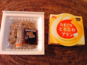 本日のおめざ『納豆プリン』