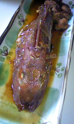 ほうぼうの煮付けと大根の味噌漬け(酒の肴)