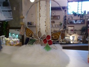 X’masステンドグラスリース教室