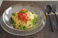 テレビのレシピでトマトの冷製パスタ