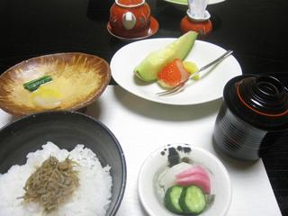 温泉宿の夕食