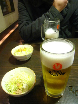ぼんじりや　100円ビール