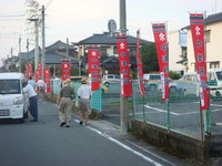 京町、祇園一色。幟を立てました。