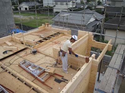 ログ積み中