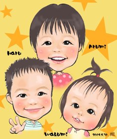 似顔絵に感激。