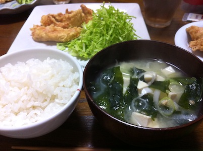 鶏天定食?