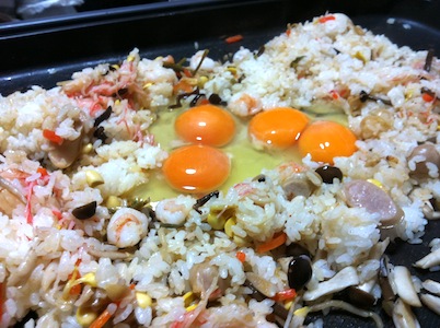 ホットプレートビビンパのクライマックス。