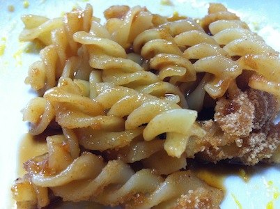 かぼちゃのクリームソース&やせうまパスタ。