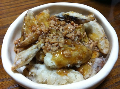 秋なすを喜んで食べるnoririn。
