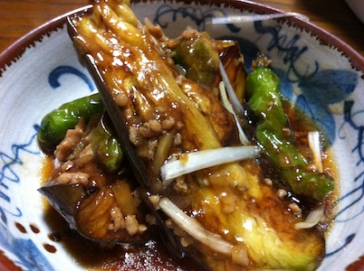 秋なすを喜んで食べるnoririn。