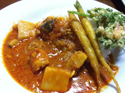 週末はカレー曜日。175ファームの野菜で。