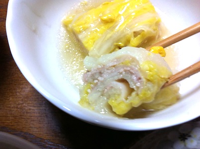 白菜と豚バラの重ね蒸し。