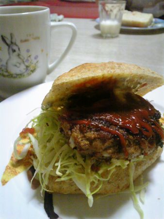 朝からハンバーガー