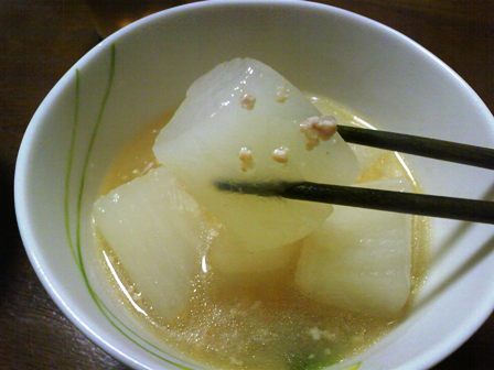 一本の大根で。