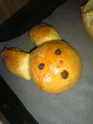 約束のパン作り。