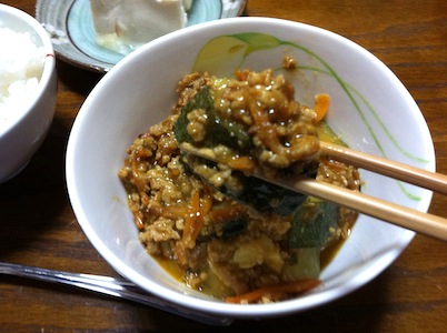麻婆ズッキーニ。