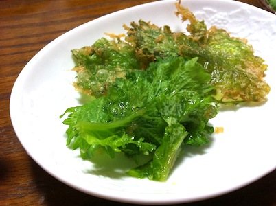 わさび菜とかぶを味わう。