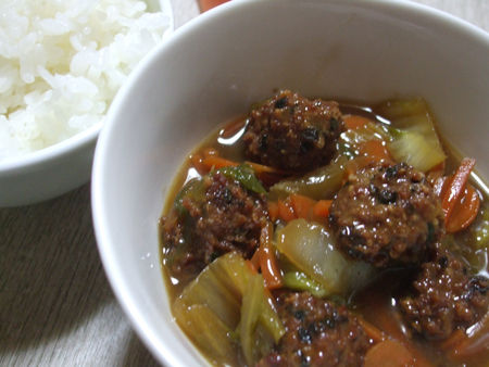 タミフルの原料で肉だんごを。