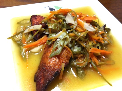 夏野菜を最後まで楽しむあんかけ。