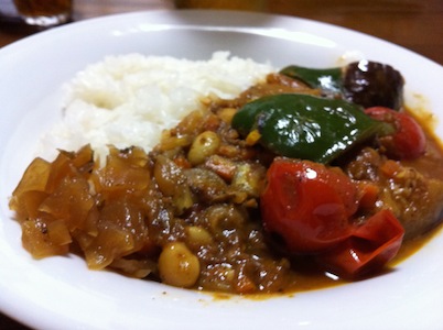 焼きなすと夏野菜のカレー。