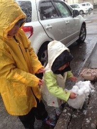 スイートポテトタルトと雪!