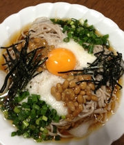 トロロ納豆そば♪