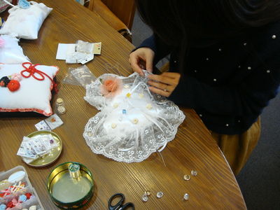 憧れのリングピローを作りましたよ~☆ 憧れのリングピローを作りましたよ~☆
