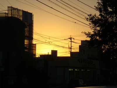 秋の夕日