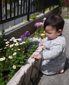 お外でヨチヨチ((((・ω・)