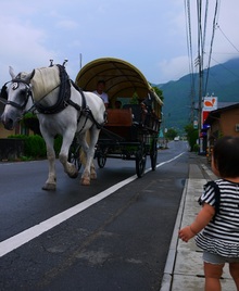 雨の湯布院にて。