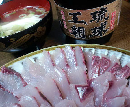 琉球王朝&ボラの刺身^^