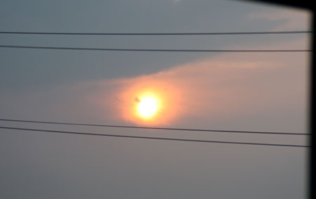 ☆珍しい夕日^^