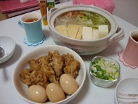 塩スープ鍋としょうゆどりo( ̄  ̄*)♪