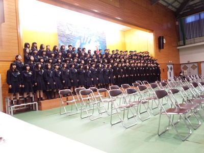 城北中学校の卒業式 城北中学校の卒業式