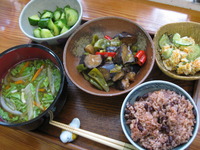 頂き物のお野菜でまかないご飯
