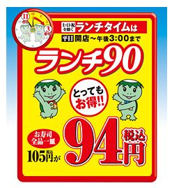 かっぱ寿司のランチ