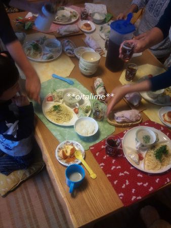 お料理教室、みんなでいただきますの画像