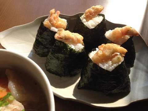 天むすと豚汁