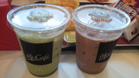 わさだタウン１階のマック限定の抹茶ラテ、アイスココア