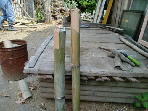 竹塩作り