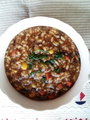 葛入り玄米雑炊&家ランチ