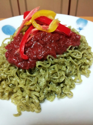 モロヘイヤヌードルの野菜あんかけ