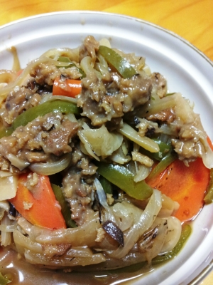 夜ご飯はコーフーミンチの野菜炒め