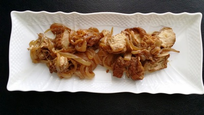 厚揚げと玉ねぎの煮物