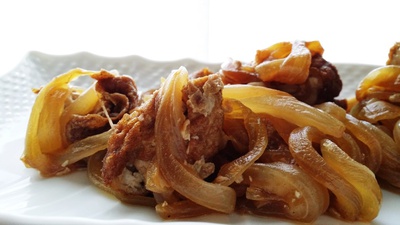 厚揚げと玉ねぎの煮物