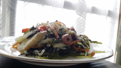 美味しく食べよう蒸し野菜＊バジルジェノベーゼ＆オリーブのピクルス☺♪♫♩
