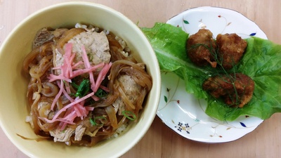 ソイミートの甘々牛丼風