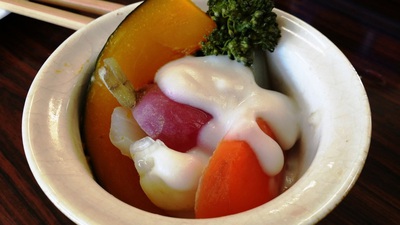 春菊ととひよこ豆のベジツナマヨあえ