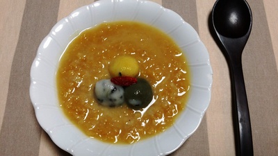 レンズ豆の白玉ぜんざい