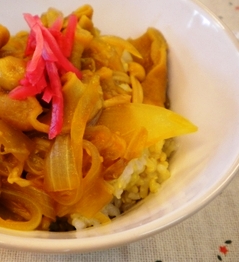 煮込んでとろとろ簡単板麩の牛丼風